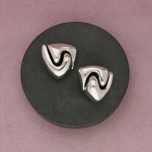 taxco mexico sterling silver vintage twist clip-on earrings